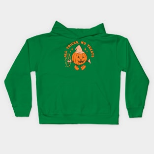 All tricks, no treats - Funny Halloween Pumpkin Kids Hoodie